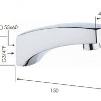 Remer 91 Излив для наполнения ванны 150 мм (хром)