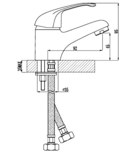 Rossinka A A35-11 Смеситель для раковины (Хром), купить в магазине ...