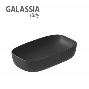 GALASSIA Dream 7300NEMT - Накладная раковина 64*38 см (цвет: чёрный матовый)