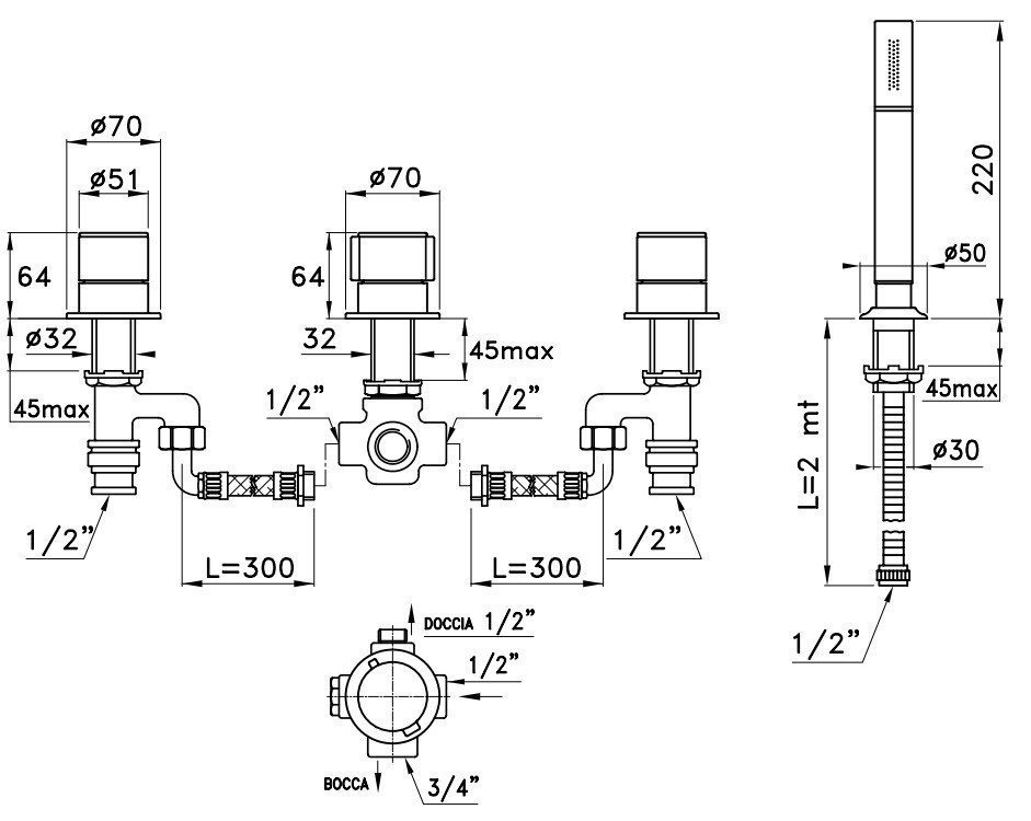 Stella Bamboo BT 02307 CR00 Смеситель для ванны, в интернет-магазине ...