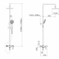 FASHUN A2451-8 Душевая система | комплект со смесителем с функцией наполнения ванны (хром | белый)