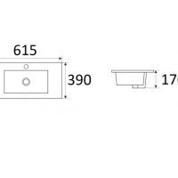 CeramaLux N 9393-60 Раковина встраиваемая сверху 61*39 см (белый)