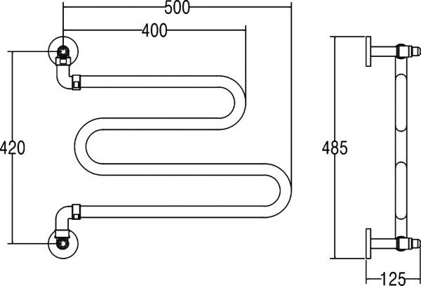 Margaroli Vento 406 GOLD Водяной полотенцесушитель поворотный (цвет ...