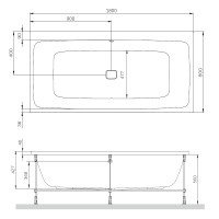 AM.PM Func W84A-180-080W-P Фронтальная панель для ванны 1800*800 мм (белый)