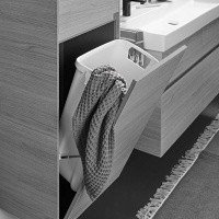 Villeroy Boch Collaro C034L0FQ Шкаф пенал для ванной комнаты, петли слева (Oak Graphite).