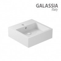 GALASSIA Plus Design 6022 - Раковина для ванной комнаты 48*48 см (белая глянцевая)