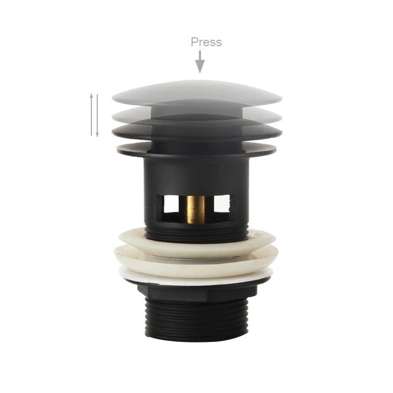 Santera TR250169 Выпуск для раковины, металлический click-clack (чёрный ...