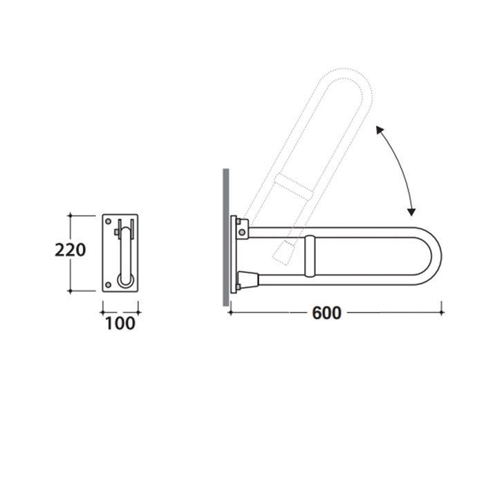 Globo Ausilia DS121 Опорный поручень для инвалидов 600 мм, купить в ...