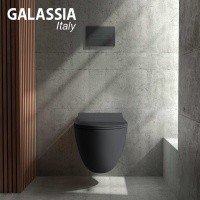 Galassia Dream 7317NEMT+7314NEMT Унитаз подвесной, безободковый - комплект с сиденьем (чёрный матовый)