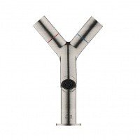 Axor Starck 10030800 Смеситель для раковины - шлифованная нержавеющая сталь,  в комплекте со сливным гарнитуром (донным клапаном)