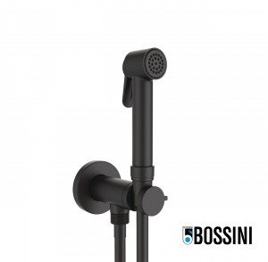 Bossini Paloma Brass E37007B.073 Гигиенический душ в комплекте с прогрессивным смесителем (черный матовый)