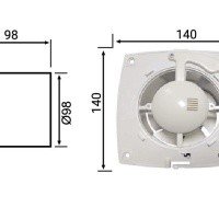 BETTOSERB 110152 Вентилятор с обратным клапаном и ручным выключателем (белый глянцевый)