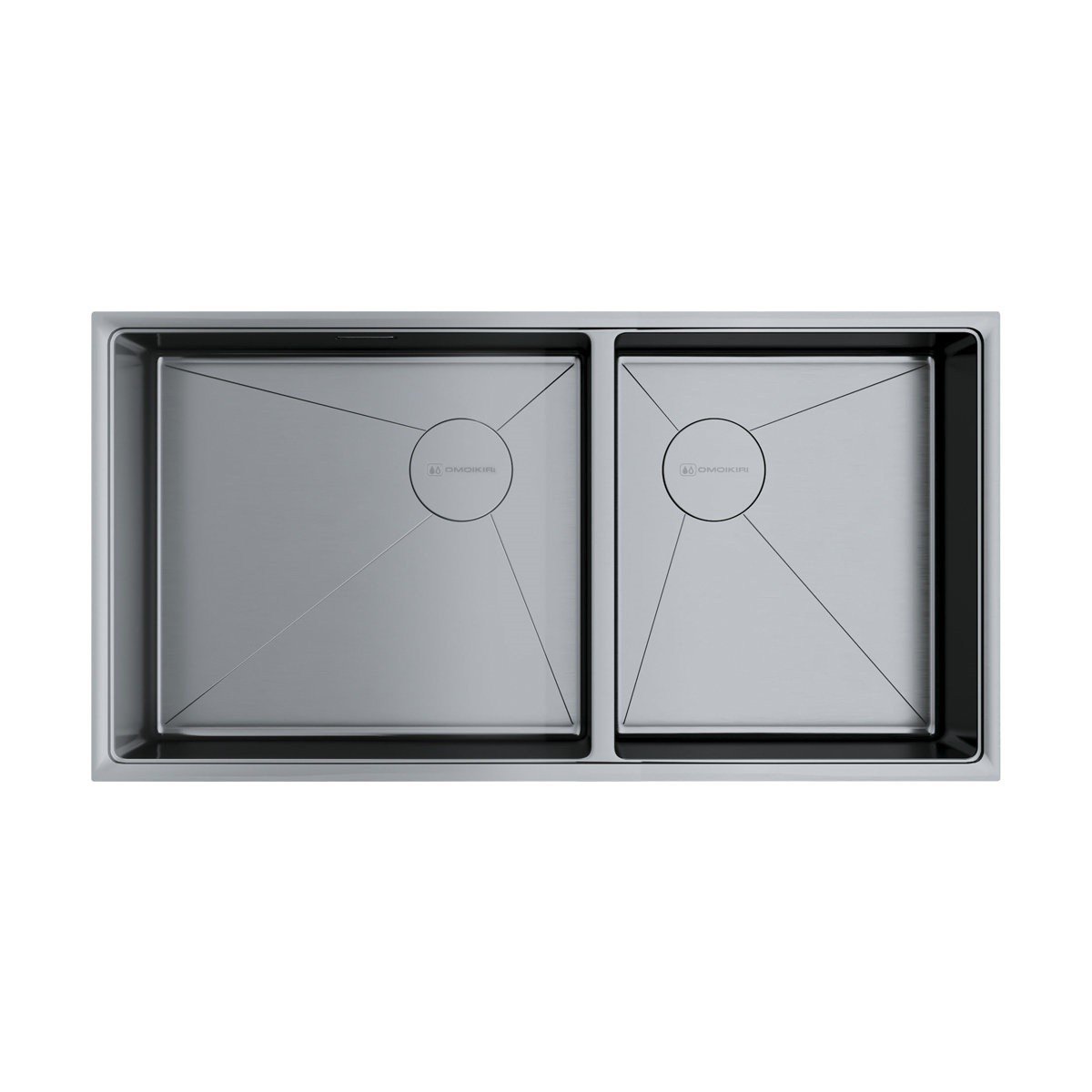 OMOIKIRI Taki 85-2-LB-U/IF-IN Side 4997037 Мойка для кухни двойная 85* ...