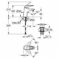 GROHE Eurostyle 23929003 Смеситель для раковины (хром)