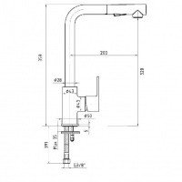 E.C.A. Nita 102118128EX Высокий смеситель для кухни с вытяжным изливом (хром)