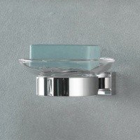 GROHE Essentials Cube 40754001 - Стеклянная мыльница в комплекте с настенным держателем (хром)