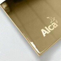 AlcaPlast Thin M675 Накладная панель смыва для унитаза (золото)