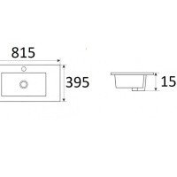 CeramaLux N 9393-80 Раковина встраиваемая сверху 81*39 см (белый)