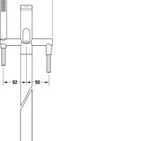 Duravit C.1 C15250000010 Напольный смеситель для ванны - внешняя часть (хром)