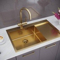 Paulmark ATLAN PM217851-BGL Мойка для кухни 78*51 см левая (брашированное золото)