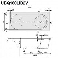 Villeroy & Boch Libra UBQ180LIB2V-01 Ванна прямоугольная 1800*800 мм (альпийский белый)
