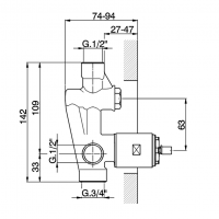 Cisal ZA00521004 Внутренний механизм смесителя для ванны