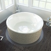 Акриловая ванна ALPEN Oblo 165 72840, гарантия 10 лет, круглая форма, объём 465 литров, цвет - euro white (европейский белый)