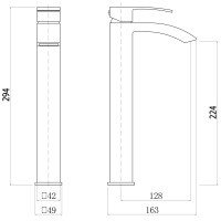 FASHUN A51218 Высокий смеситель для раковины (хром сатин)
