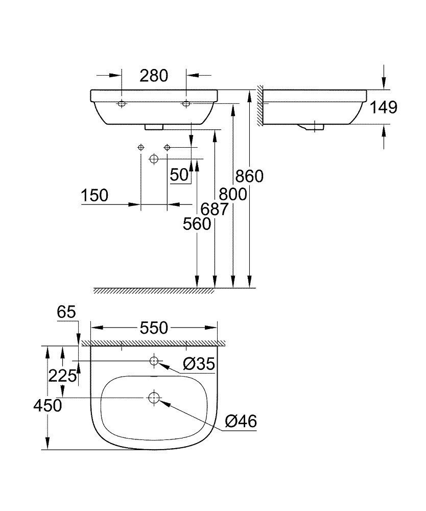 Раковина 39336000 GROHE Euro Ceramic, купить в магазине сантехники ...