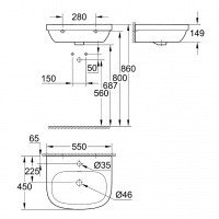 Раковина 39336000 GROHE Euro Ceramic, купить в магазине сантехники ...