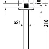 Duravit Shower UV0670025046 Кронштейн для верхнего душа 200 мм (чёрный матовый)