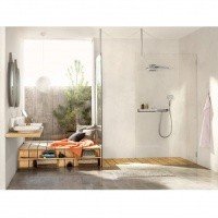 Верхний душ с держателем 24017400 Hansgrohe Rainmaker Select 460 (белый, хром)