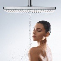Верхний душ с держателем 24017400 Hansgrohe Rainmaker Select 460 (белый, хром)