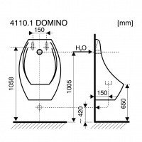 JIKA DOMINO KR631C-DC - Бесконтактный писсуар с электронным смывом | сенсорный, питание от батареек