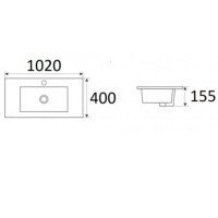 CeramaLux N 9393-100 Раковина встраиваемая сверху 100*40 см (белый)