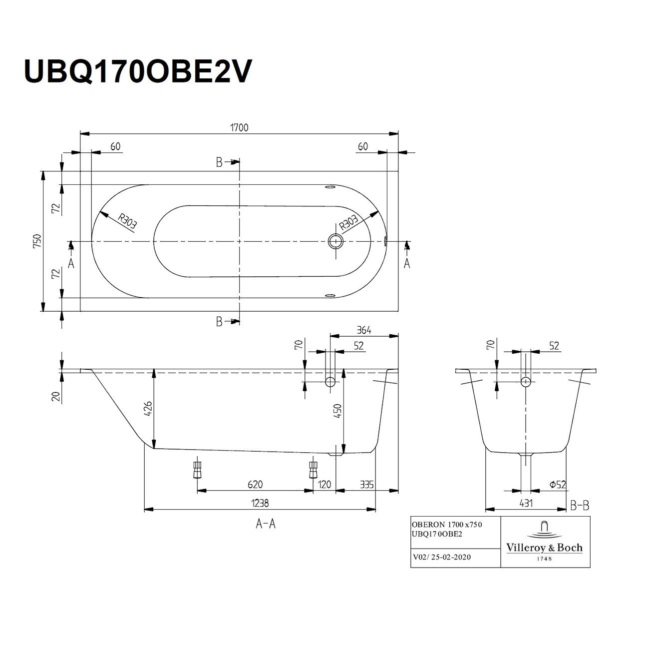 1700 750. Oberon 170 75. Виллерой Оберон 170 75. Квариловая ванна Villeroy&Boch Oberon 170x75 ubq170obe2v-01. Ванна Oberon 180x80 Villeroy Boch.