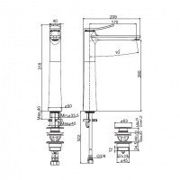 FIMA Carlo Frattini Flo' F3801/HSN Высокий смеситель для раковины (никель шлифованный)