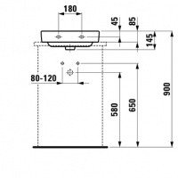 Laufen PRO S 8.1696.1.000.104.1 Раковина накладная на 45 см