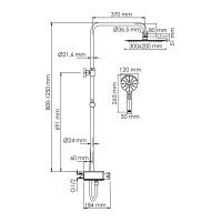 WasserKRAFT Aller A113.069.127.CH Душевая система - комплект с термостатом с функцией наполнения ванны (хром | белый)