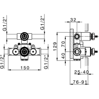 Cisal ZA01810104 Внутренний механизм смесителя для ванны