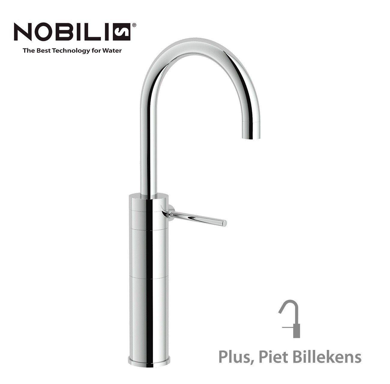 NOBILI Plus PL00178CR - Высокий смеситель для раковины (хром)