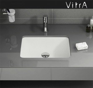 VITRA S20 5474B003-0618 - Врезная раковина 43*30 см | монтаж снизу столешницы (белая глянцевая)