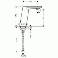 Электронный смеситель для раковины Hansgrohe Metris S 31100000 со смешиванием, питание от батареек (хром)