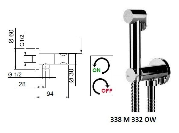Remer 338M Вентиль с подключением для душевого шланга | с держателем ...