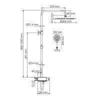WasserKRAFT Aller A113.116.058.CH Душевая система - комплект с термостатом с функцией наполнения ванны (хром | белый)