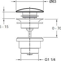 Jacob Delafon E78296-CP Донный клапан | сливной гарнитур - для раковины с переливом (хром)