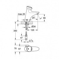 GROHE Eurodisc SE 36233000 Порционный смеситель для раковины (хром)