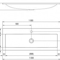 Ravak Clear XJJ01110000 Раковина для мебели 1000*380 мм (белый)
