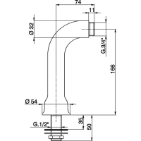 Cisal AR00380121 Вертикальное подключение для смесителя (хром)