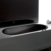 BETTE Lux Oval 3466-035 Ванна встраиваемая с шумоизоляцией 180*80*45 см (черный матовый)